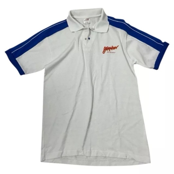 vintage 80s single stitch RARE Golf Jamaican Polo T-Shirt USA Bantam White S-M - Picture 1 of 6